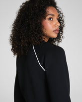 SPANX AirEssentials® Pique Long Sleeve Crewneck Top | Very Black